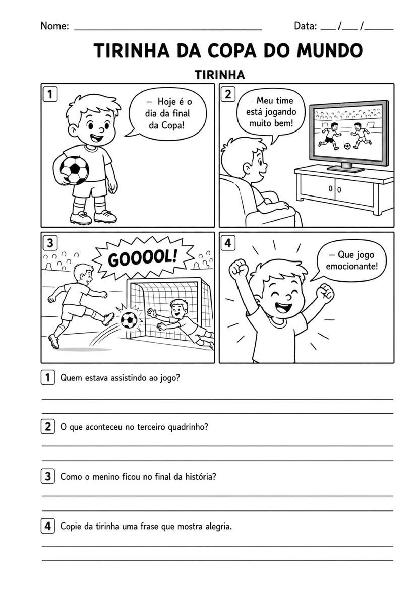 Atividades Copa do Mundo 3º Ano Fundamental para Imprimir
